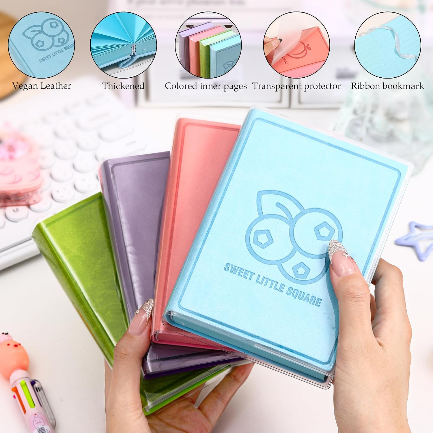 Thick Blank Fruit Journal Notebook with Waterproof Cover,Small 400 Color Pages