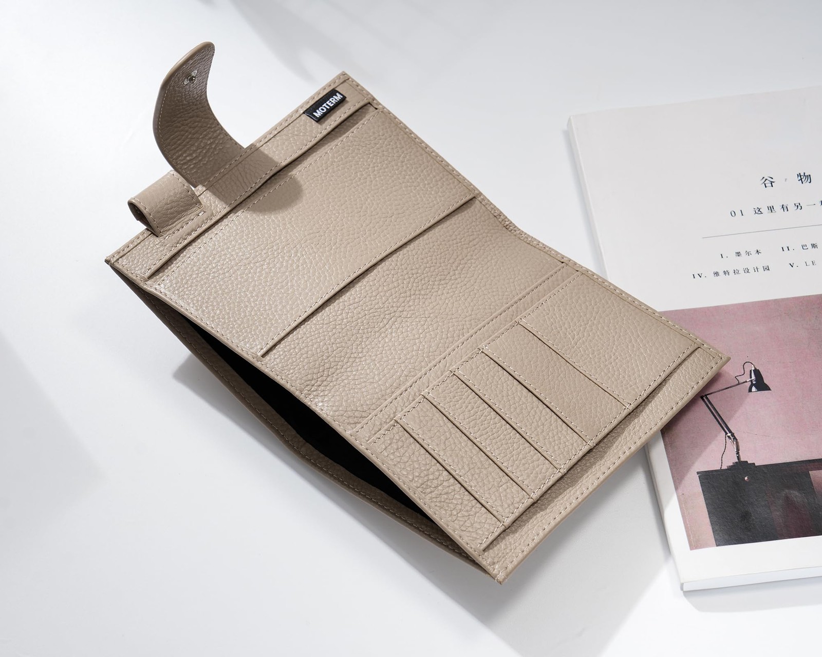 Moterm Leather Cover for Moleskine Pocket – Fits Pocket, Pebbled-taupe