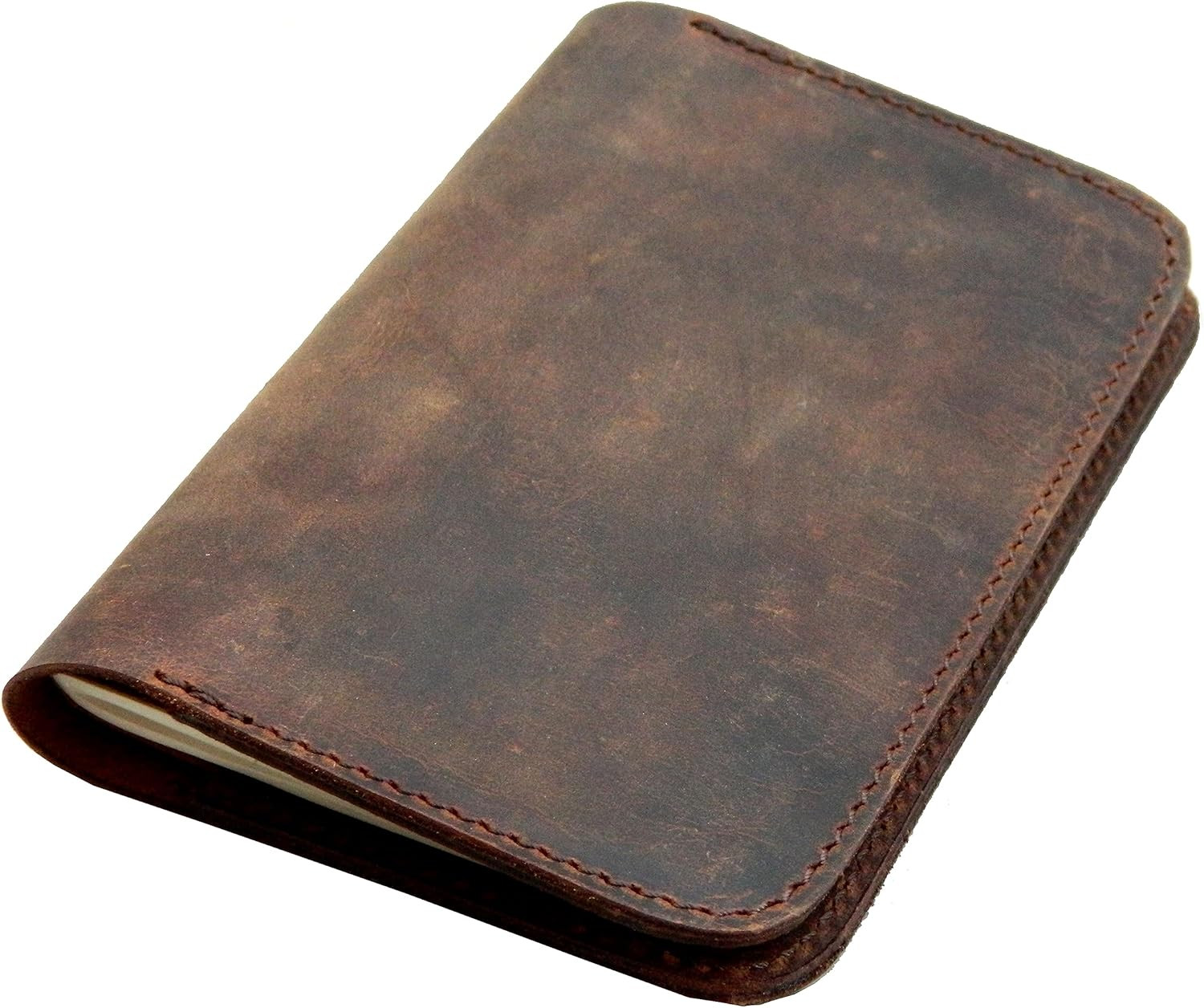 HERTE Leather Journal Cover for Field Notes, Small Pocket Size Notebook Brown