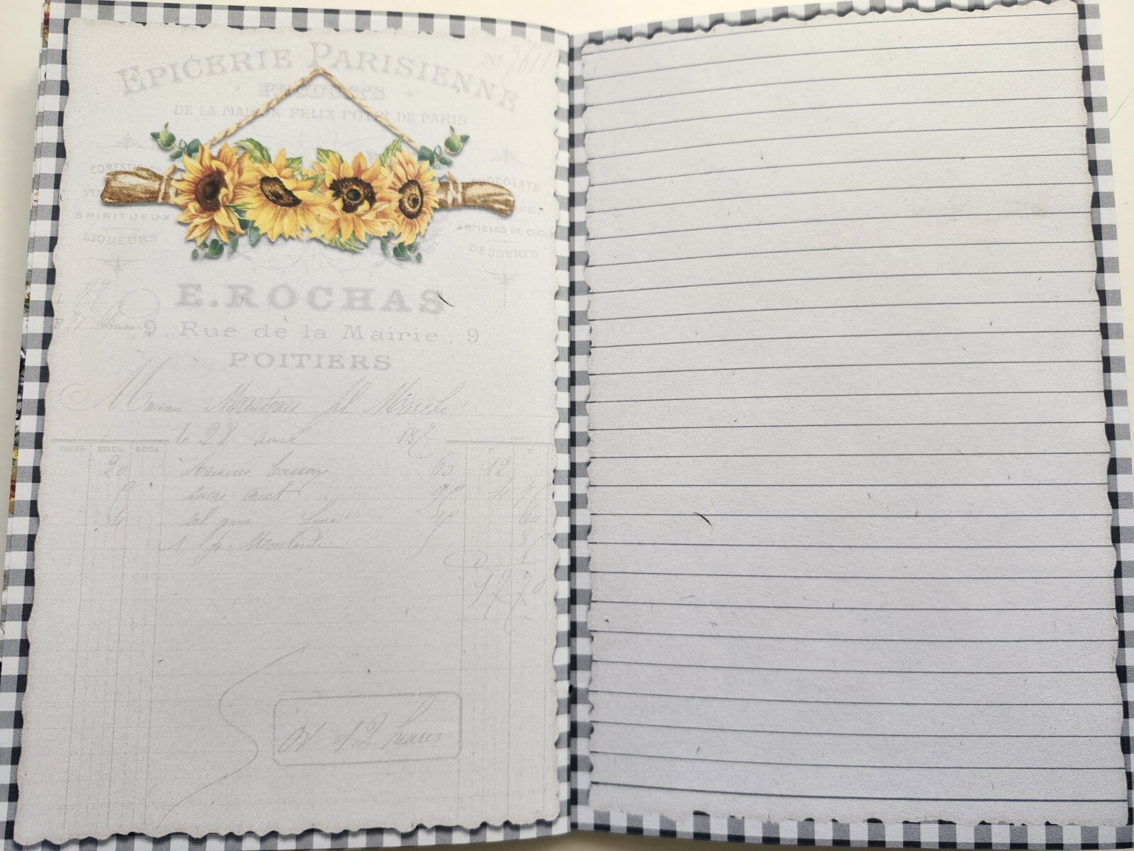 Junk Journal Blank Booklet “BEE KIND” BEES Sunflowers HANDMADE + LG 40pg 9×6