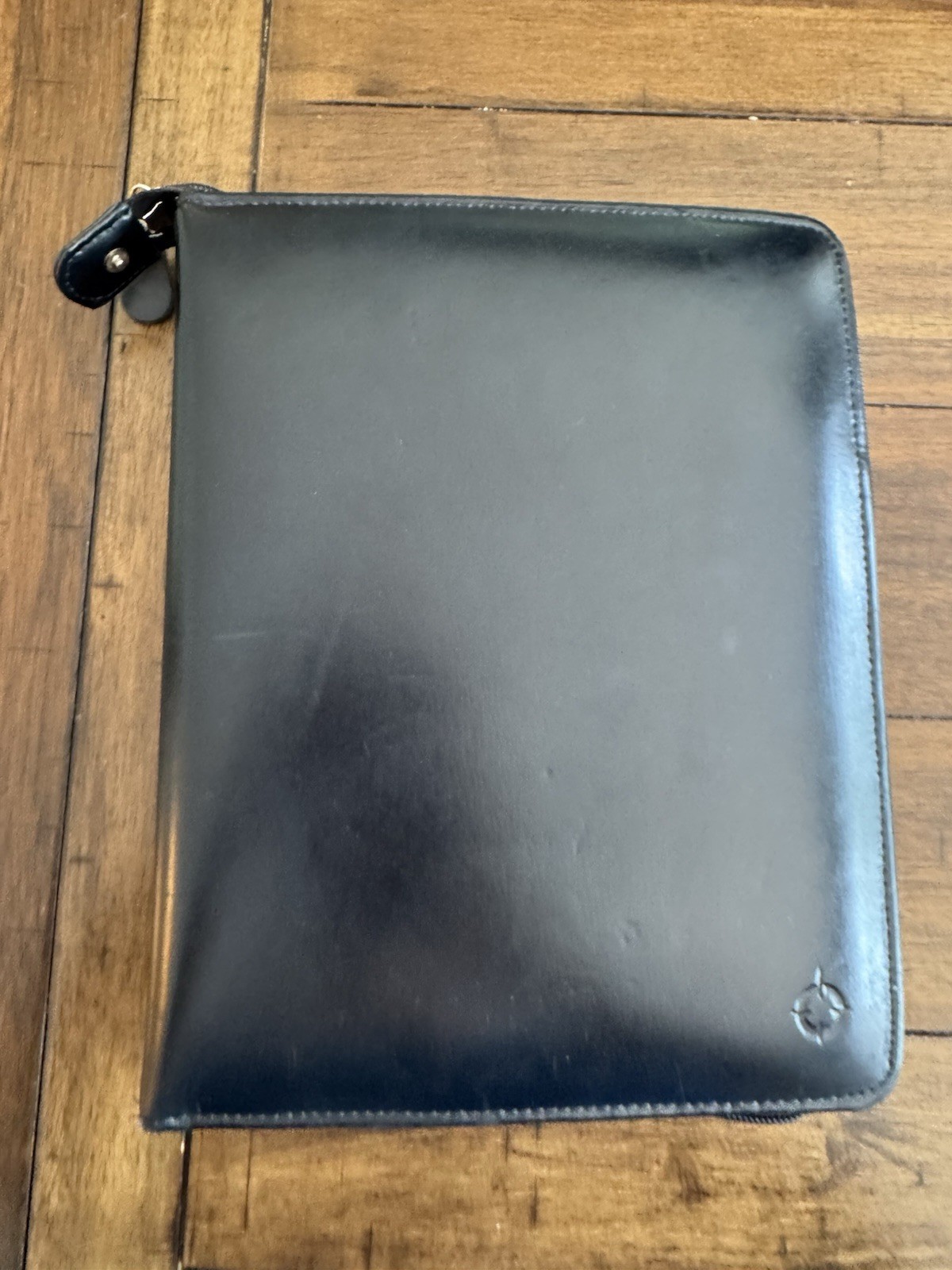 Franklin Covey CL 12215 Black Leather Zip Portfolio 7 Ring Binder Planner