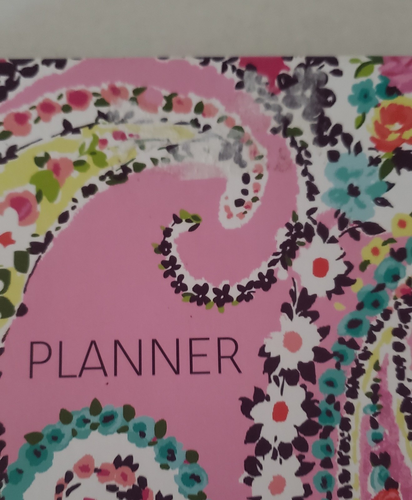 VERA BRADLEY Undated 12 Month Planner Wildflower Paisley Fuchsia Stickers Pink
