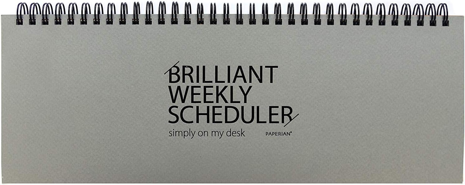 PAPERIAN Brilliant 2021 Weekly Planner – Wirebound Undated Gray Desk Planner (12