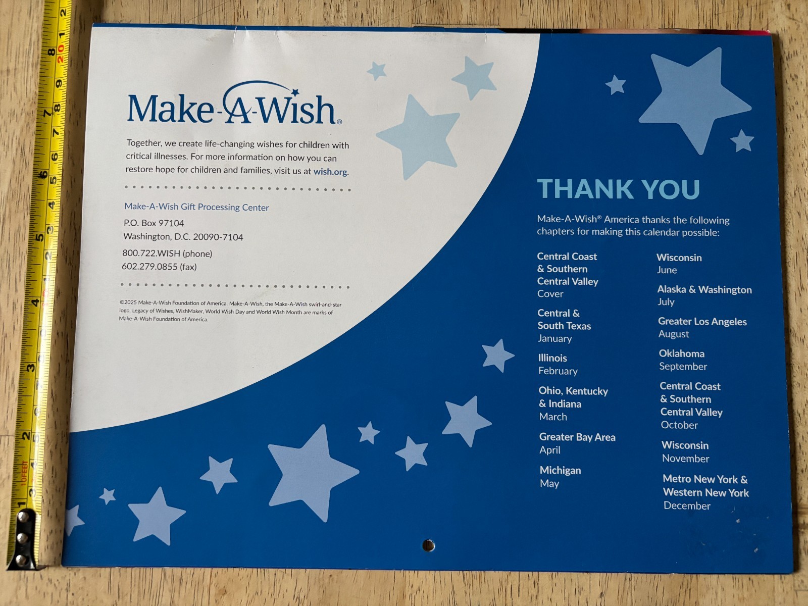 Make-A-Wish Foundation – 2026 Wall Calendar – 12 Months – Kute Kid Photography!