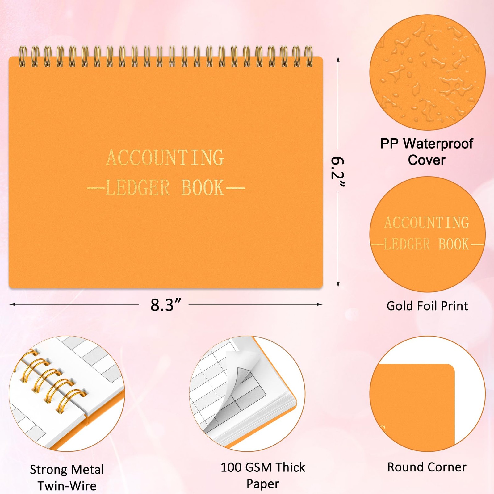 Accounting Ledger Book A5 Horizontal Ledger Books for Small Business Bookkeeping