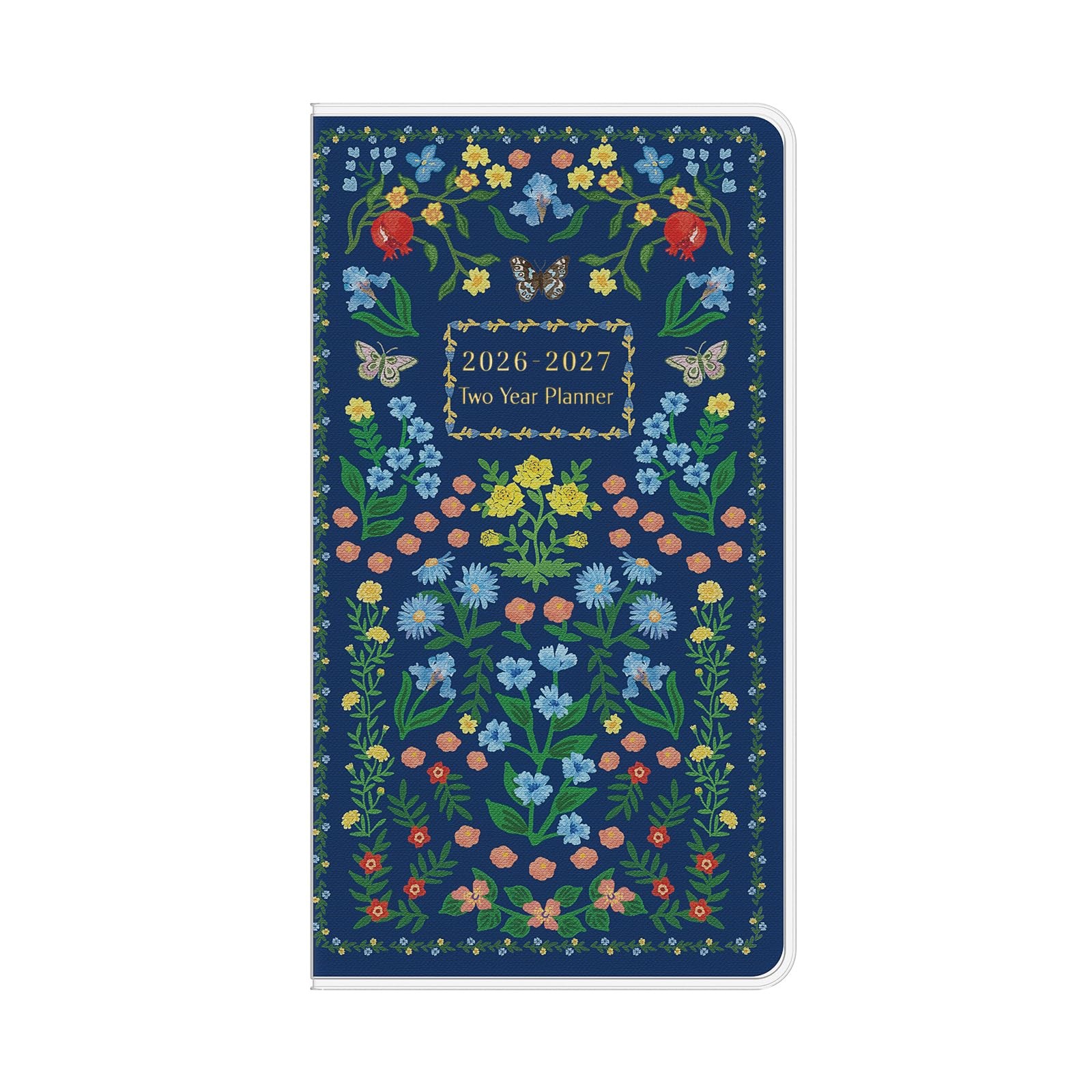 2026 2027 Pocket Monthly Planner 2 Year Small PVC Floral Cover 3.5×6.4