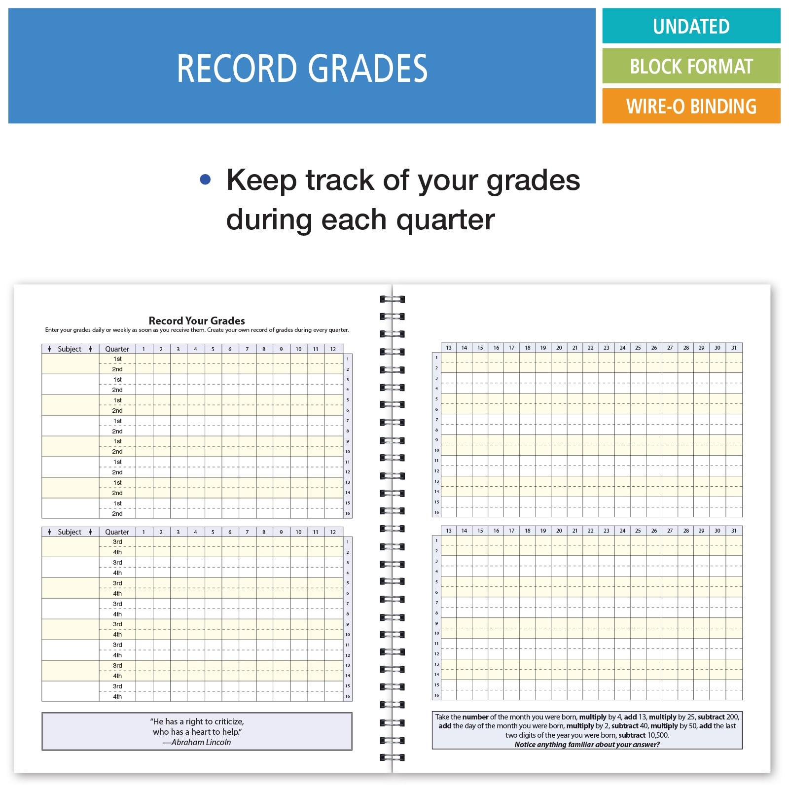 Undated Student Assignment Book (S40) 1 Unit