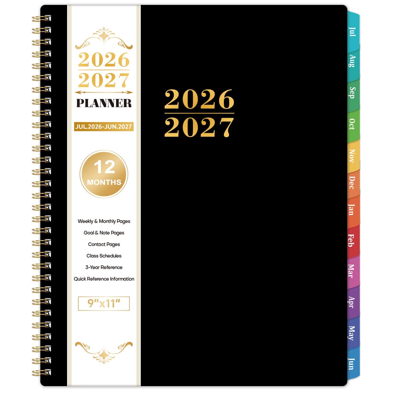 Planner 2026-2027 – Academic 2026-27, Jul.2026 – 9 X 11 inches, BLACK