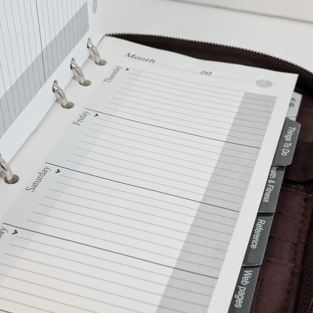 Mundi Mundex Planner Faux Croc Brown Double Zip Agenda Calculator Undated Sheets