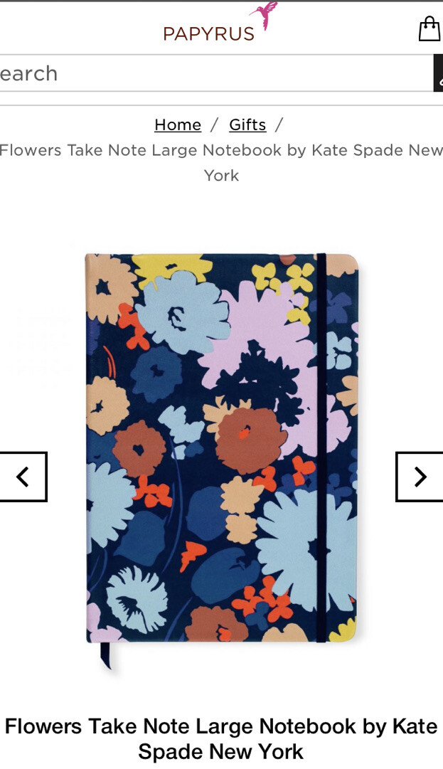 Kate Spade Large Notebook-Flowers (Papyrus)