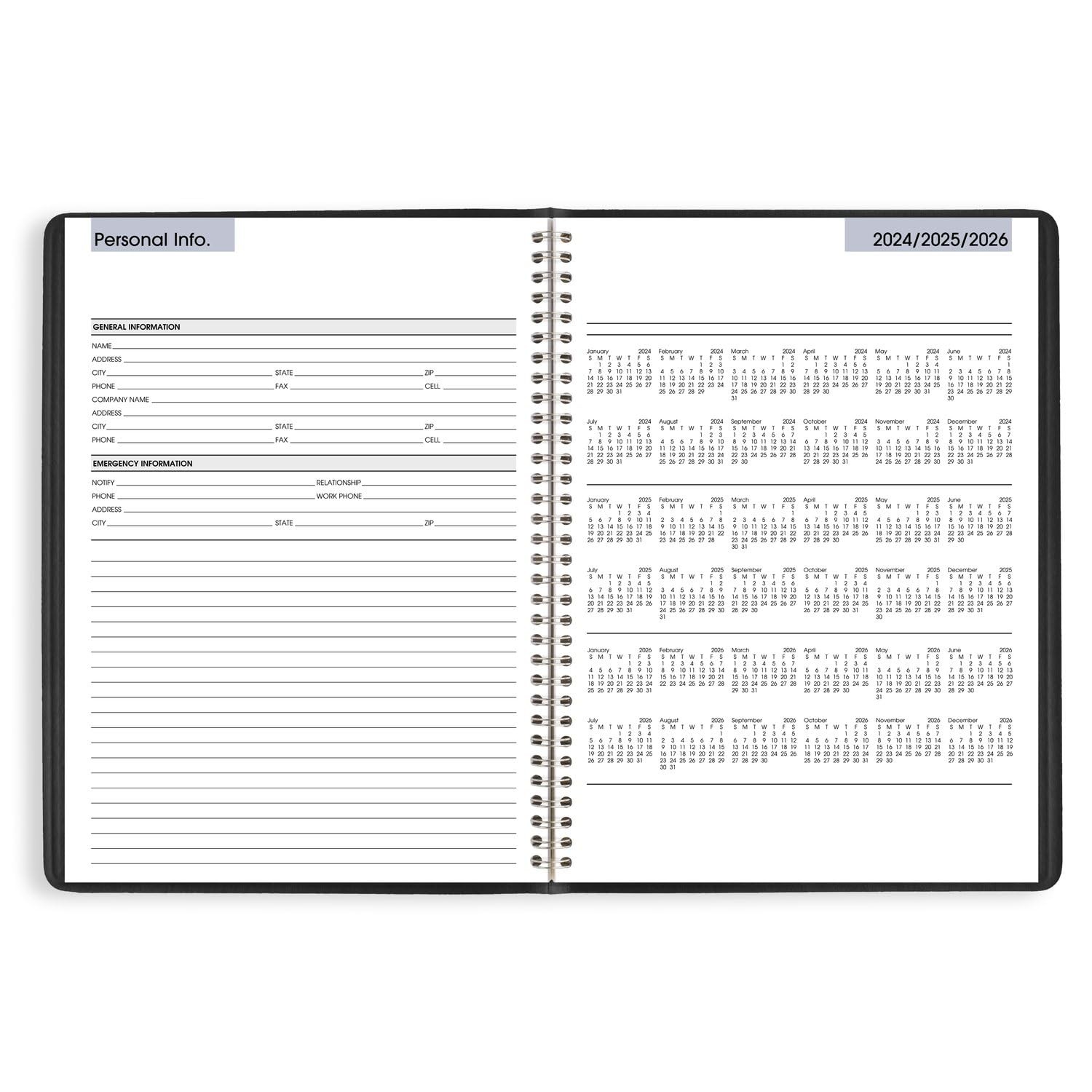 AT-A-GLANCE 2025 Appointment Book Planner, Weekly, 8″ x 11″, Letter, Black