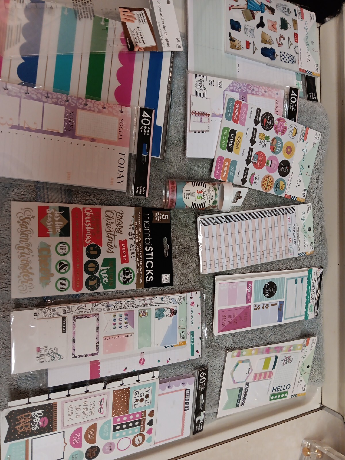Happy Planner, Agenda 52, Big Idea Sticker Books And Tape 15 Pcs