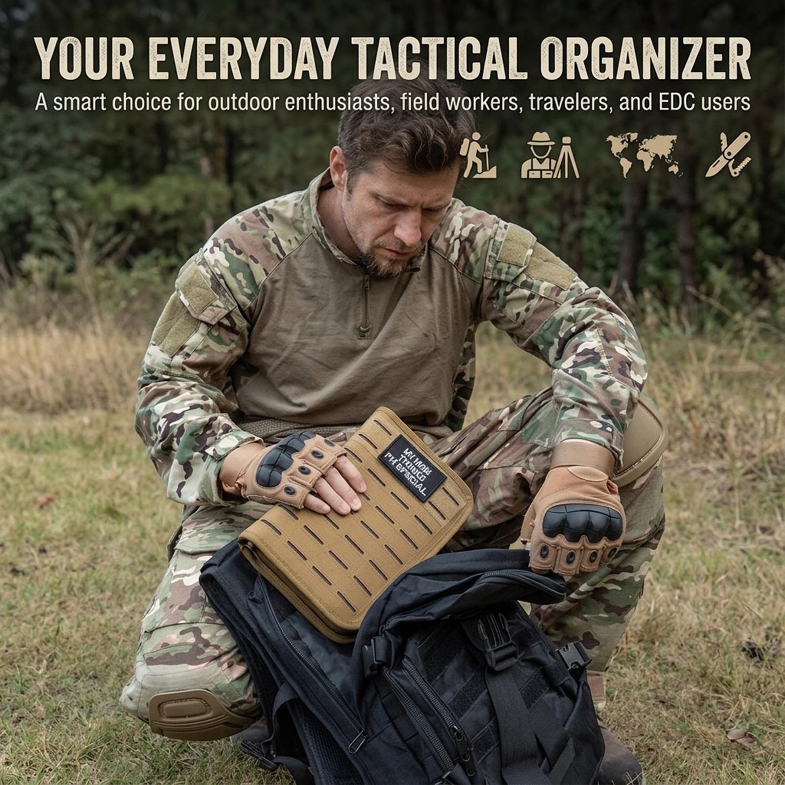 Kosibate Tactical Notebook Padfolio with Zipper, Detachable Refillable 6-Ring…
