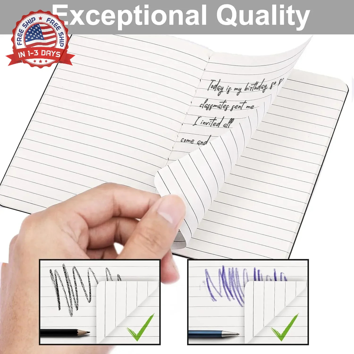LABUK 12pcs Pocket Notebook 3.5 x 5.5in, Lined Small Notebooks, Black Softcover