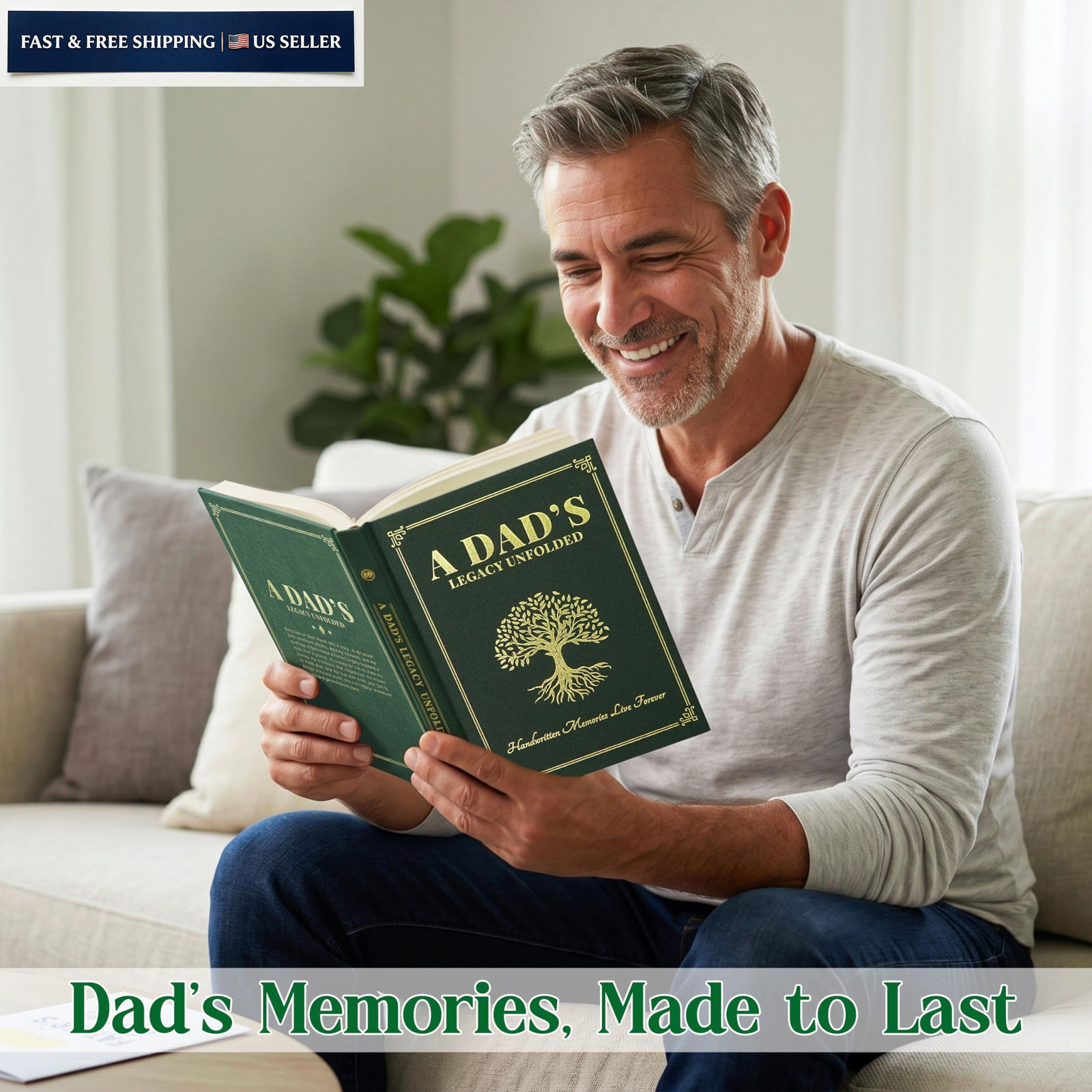 GAUDORA Fathers Day Birthday Dad Gifts from Daughter Son Green Dad’s Legacy