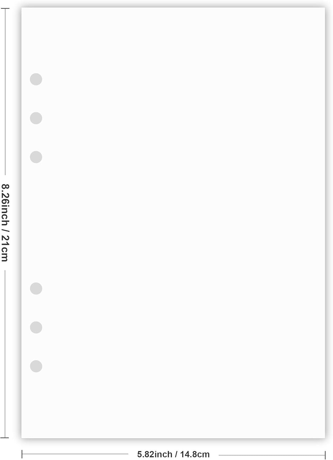 (3-Pack) A5 Blank Paper, Refills for Filofax Planner, Organizer, Binders, 6 Hole