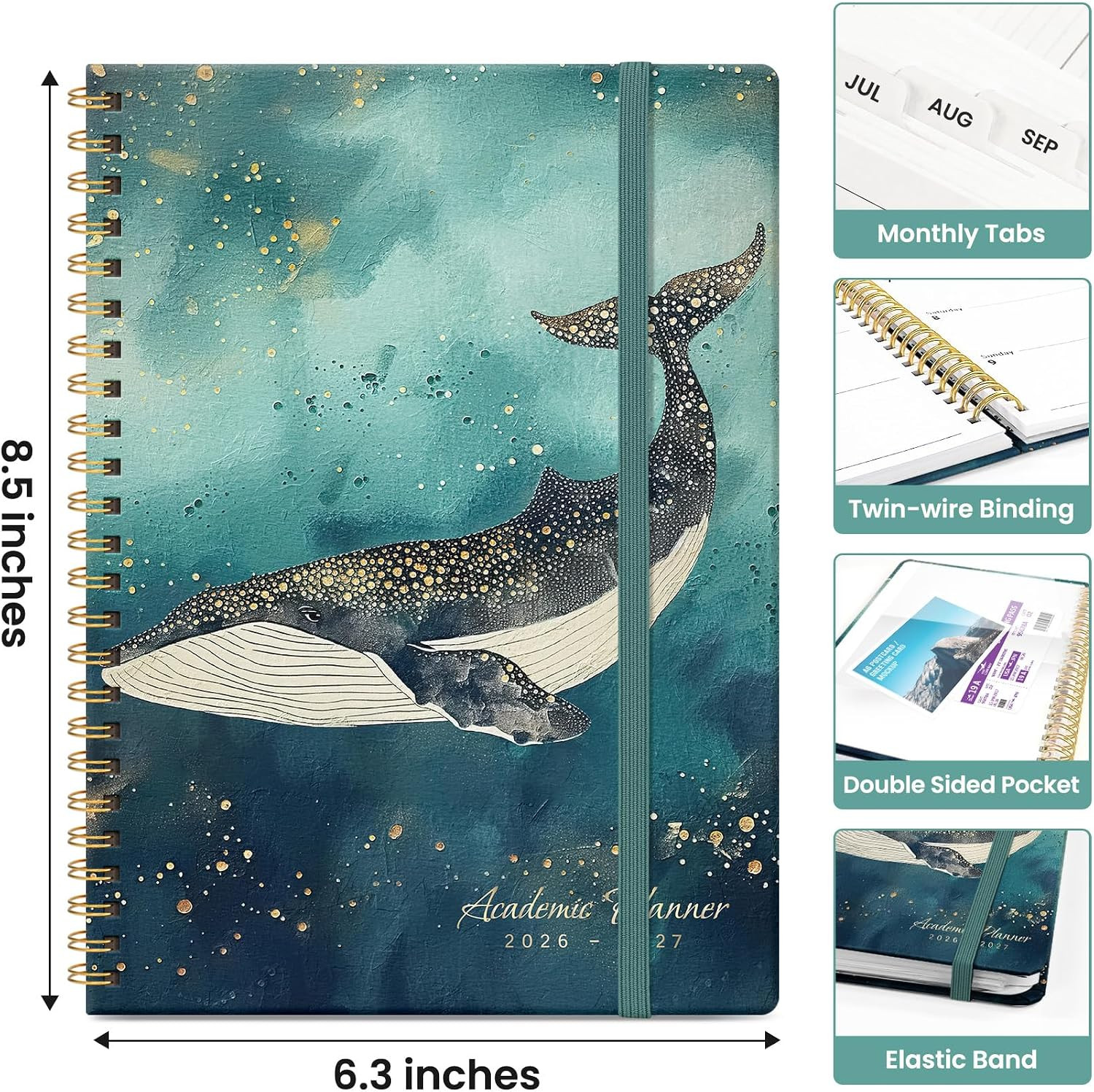 Planner 2026-2027, Academic Monthly and Weekly Calendar Planner for Women, July