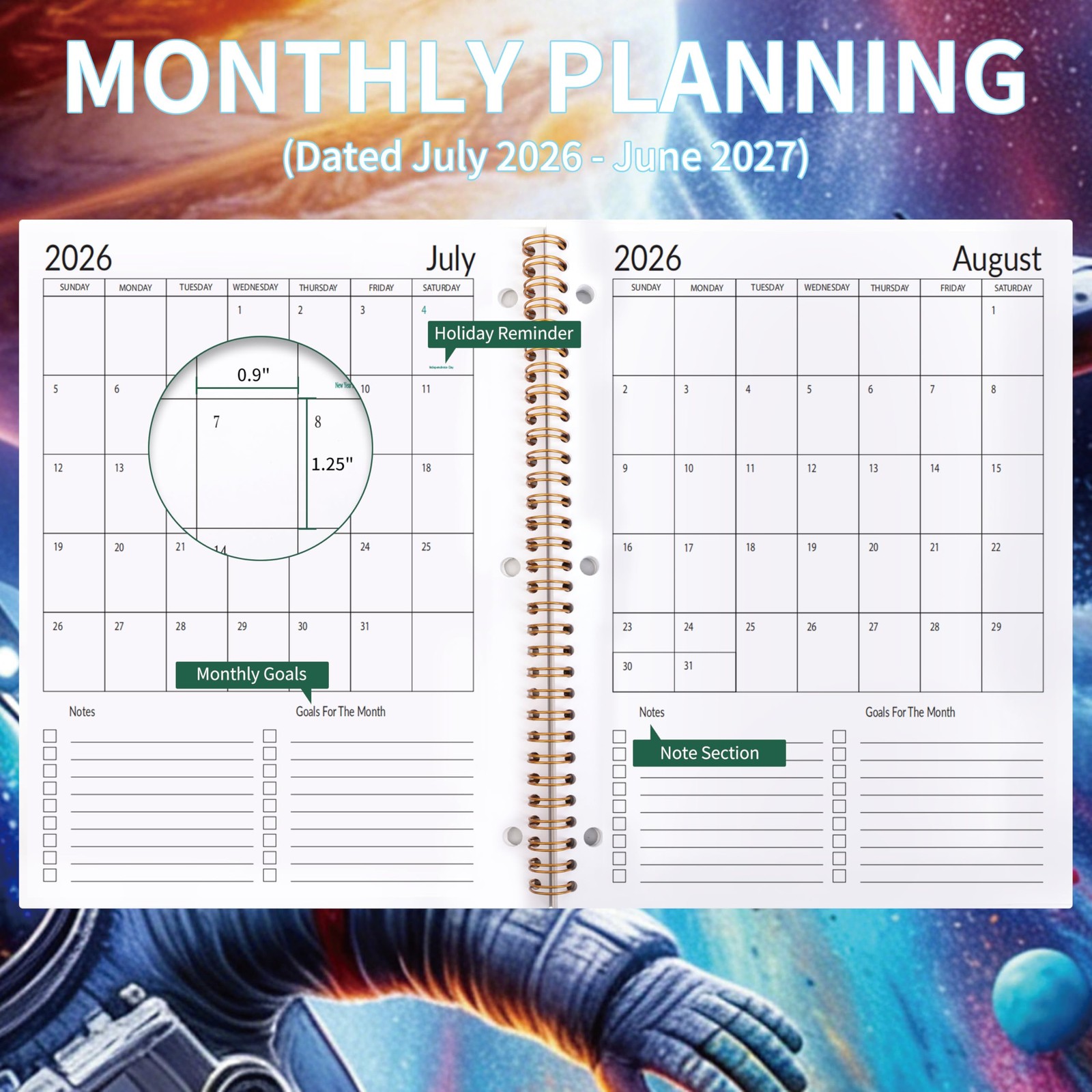 Student Planner 2026-2027 – Monthly and Weekly 8.2″ X 10.7″, Multicolor