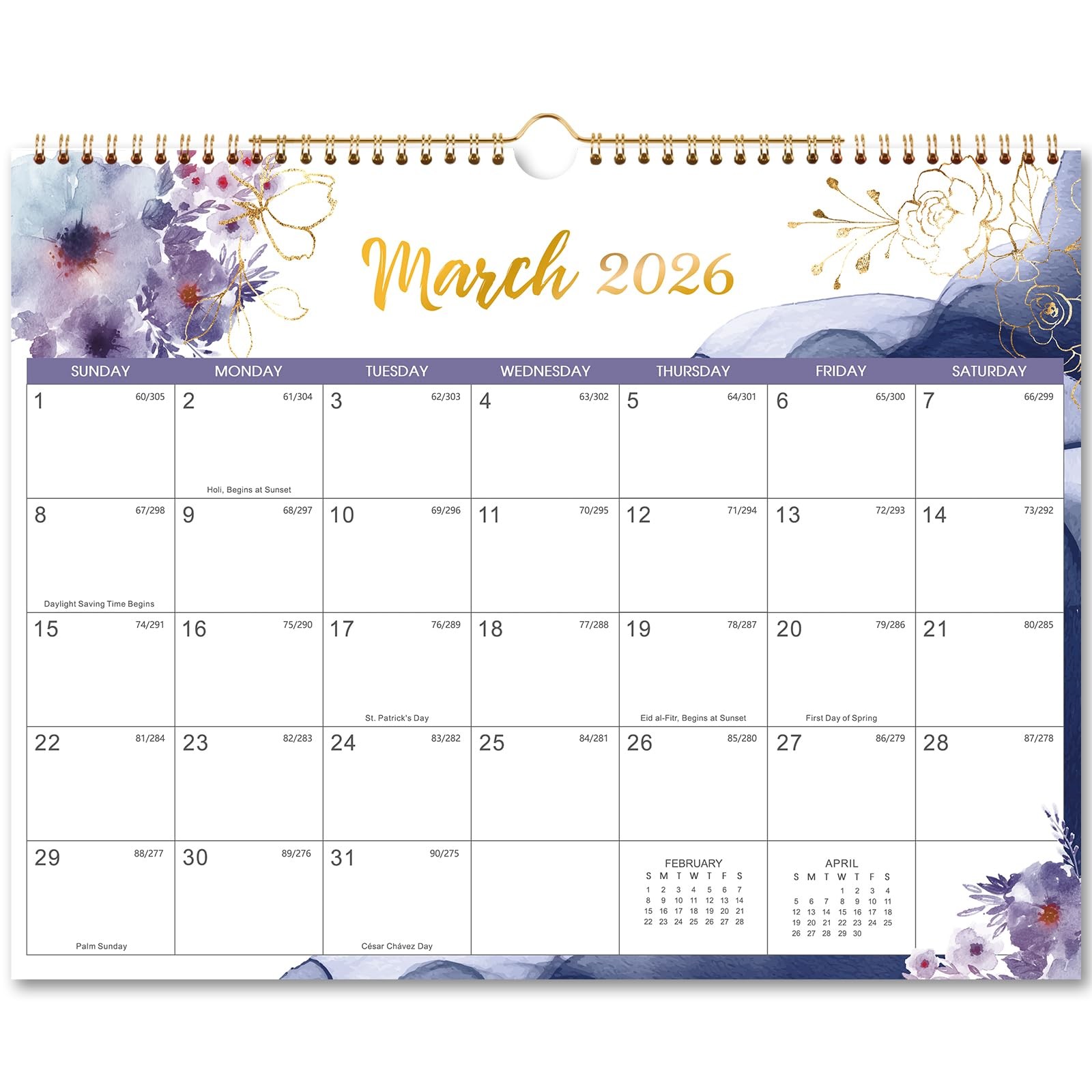 2026 Wall Calendar – 12 Months from Jan. 2026 – Dec. 14.8″ x 11.6″