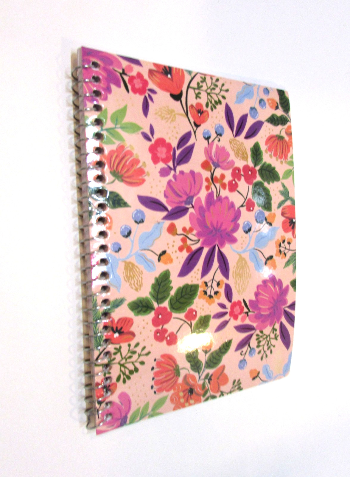 New Old East Main Brand 50 page 5×7 hc Ruled Paper Spiral Floral Cover Notebook