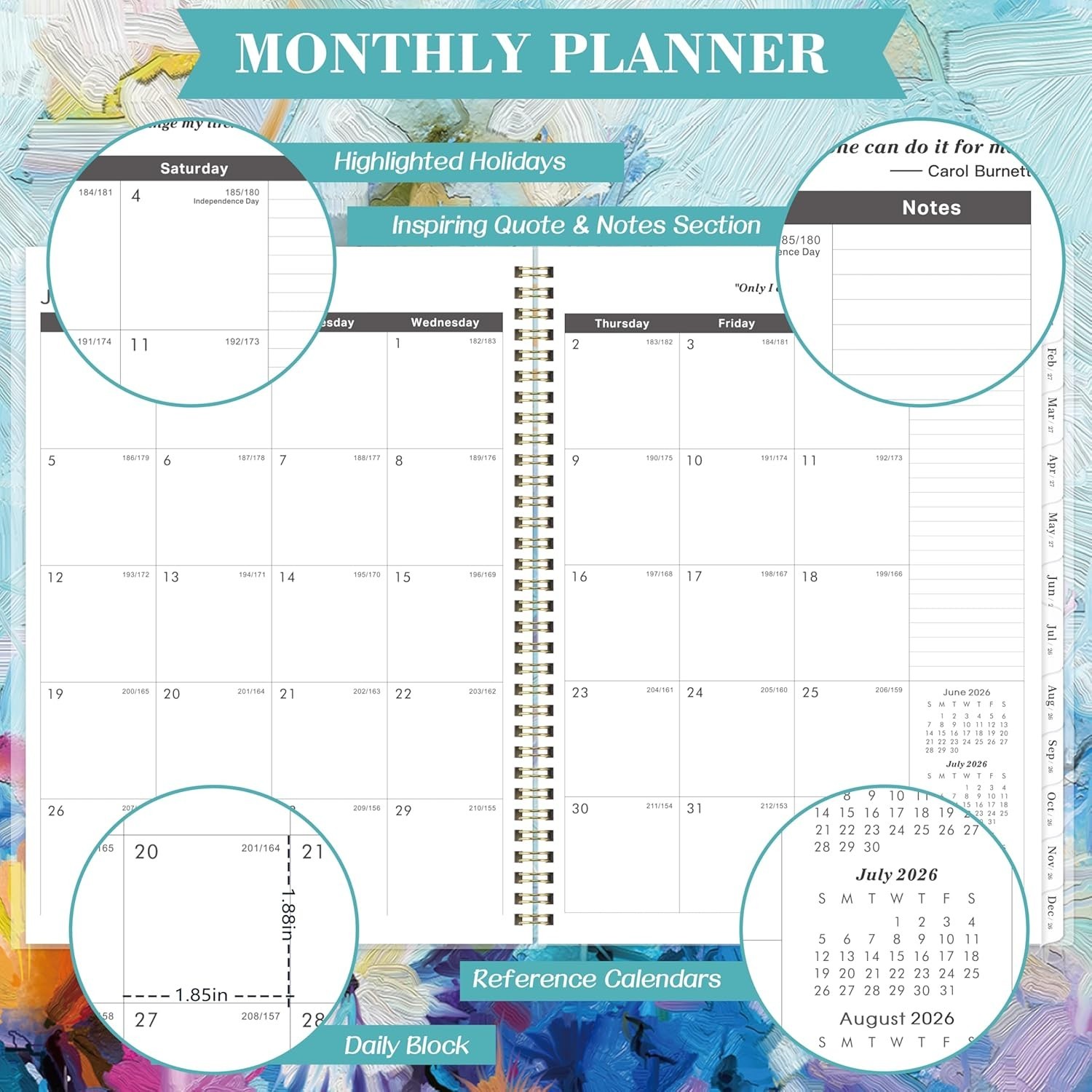 Monthly Planner 2026-2031 5 Agenda July 2026 to June 2031 Twin Wire Binding