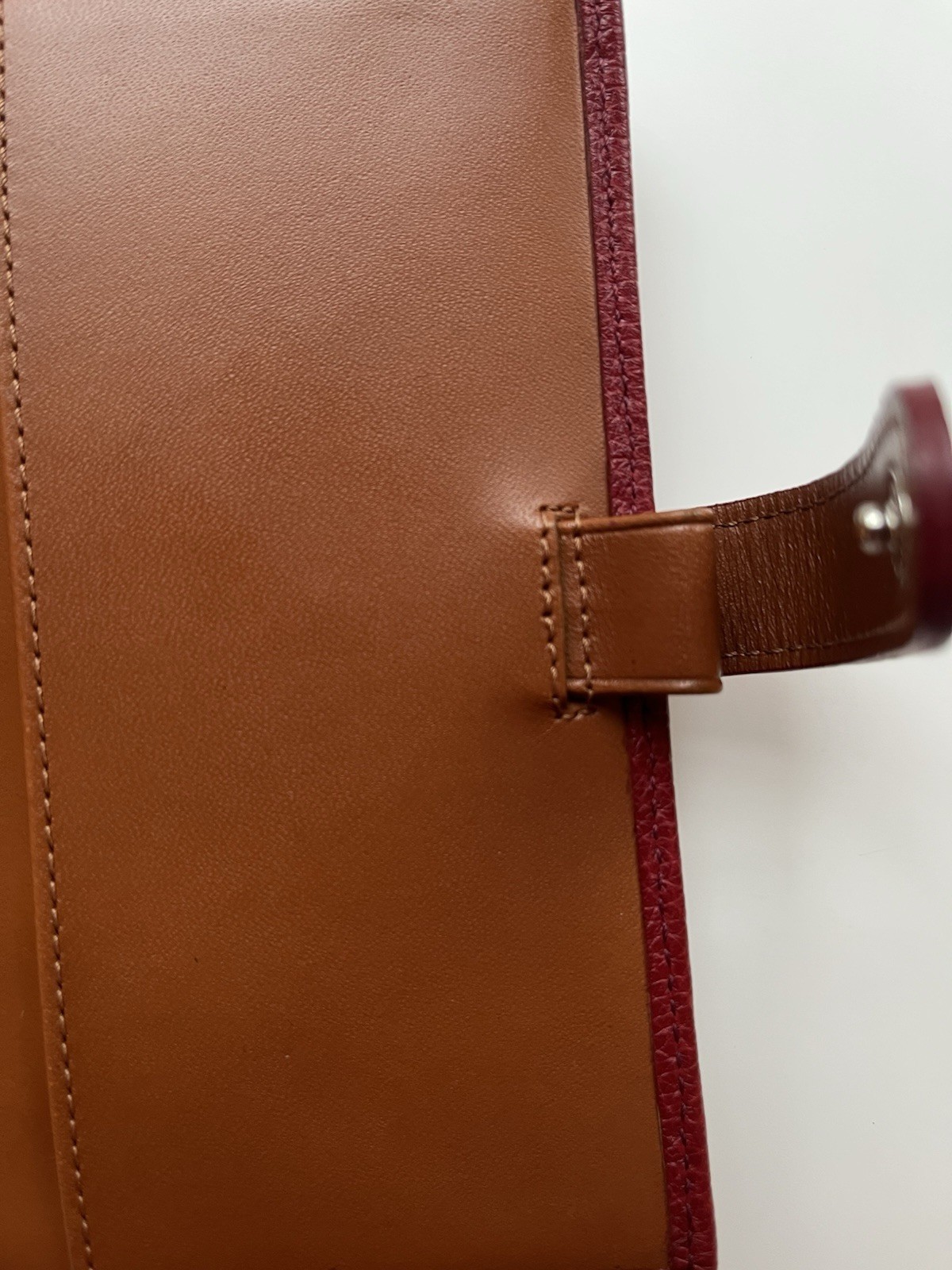 Vtg Y2K Coach Agenda Organizer 2 Toned Leather Red/ Caramel Mini6/ Pocket Size