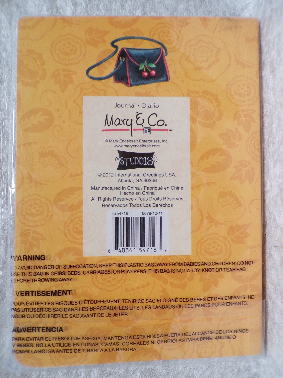 MARY ENGELBRETT NEW 80 SHEETS BLANK STATIONERY JOURNAL DIARY NOTEPAD 2012 SEALED