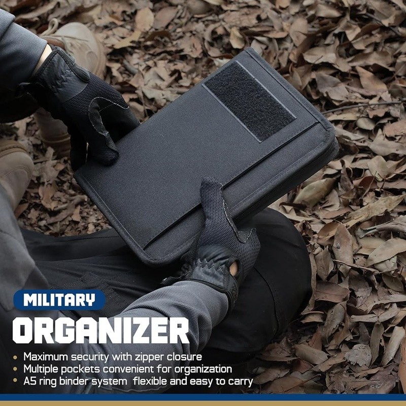 Refillable 6-Ring A5 Binder Military-Grade Notebook Portable Organizer New