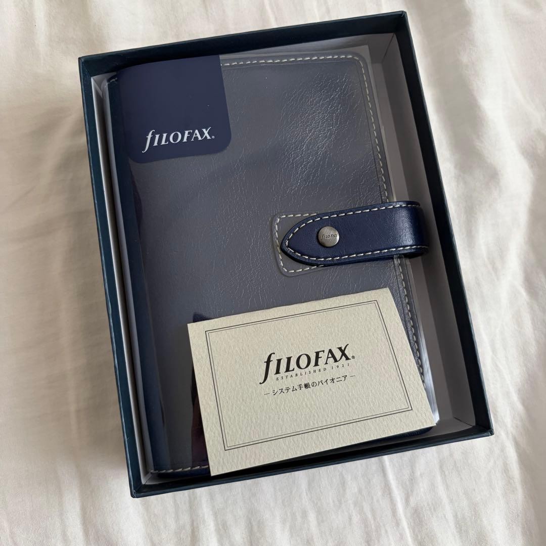 Filofax Malden Navy Blue Personal Size System Organizer Planner Used