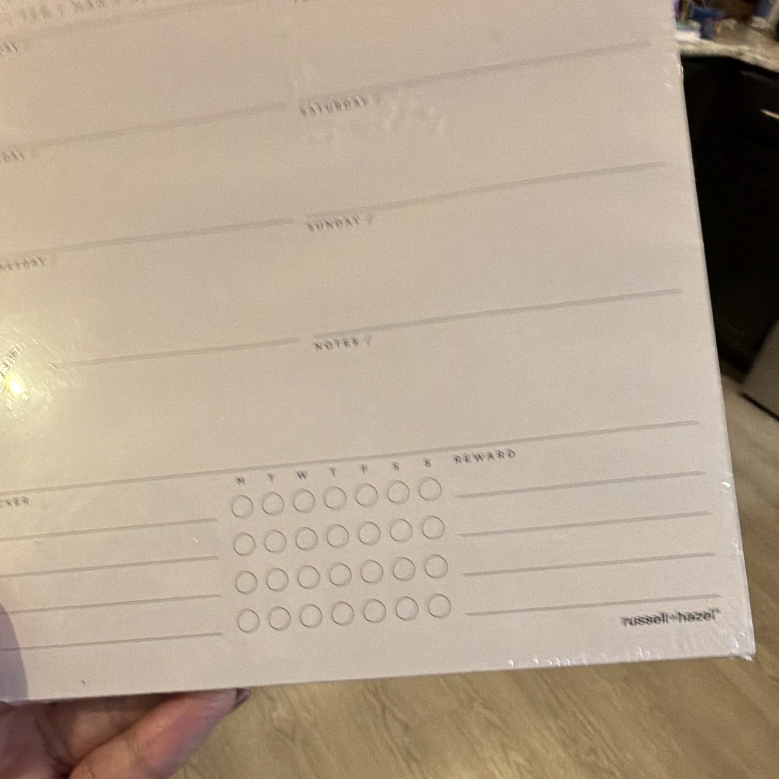 Russell + Hazel 7″ Square Undated Weekly Planner Refill Pad Rose Gold Gilt Edge