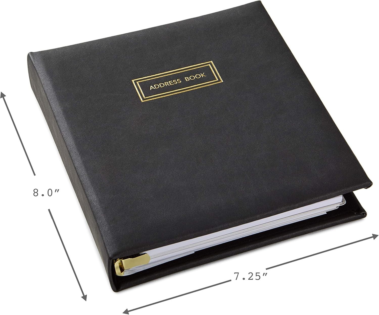 Stylish Refillable Address Organizer with Gold Stamped Cover, 7.25 x 7.75 in