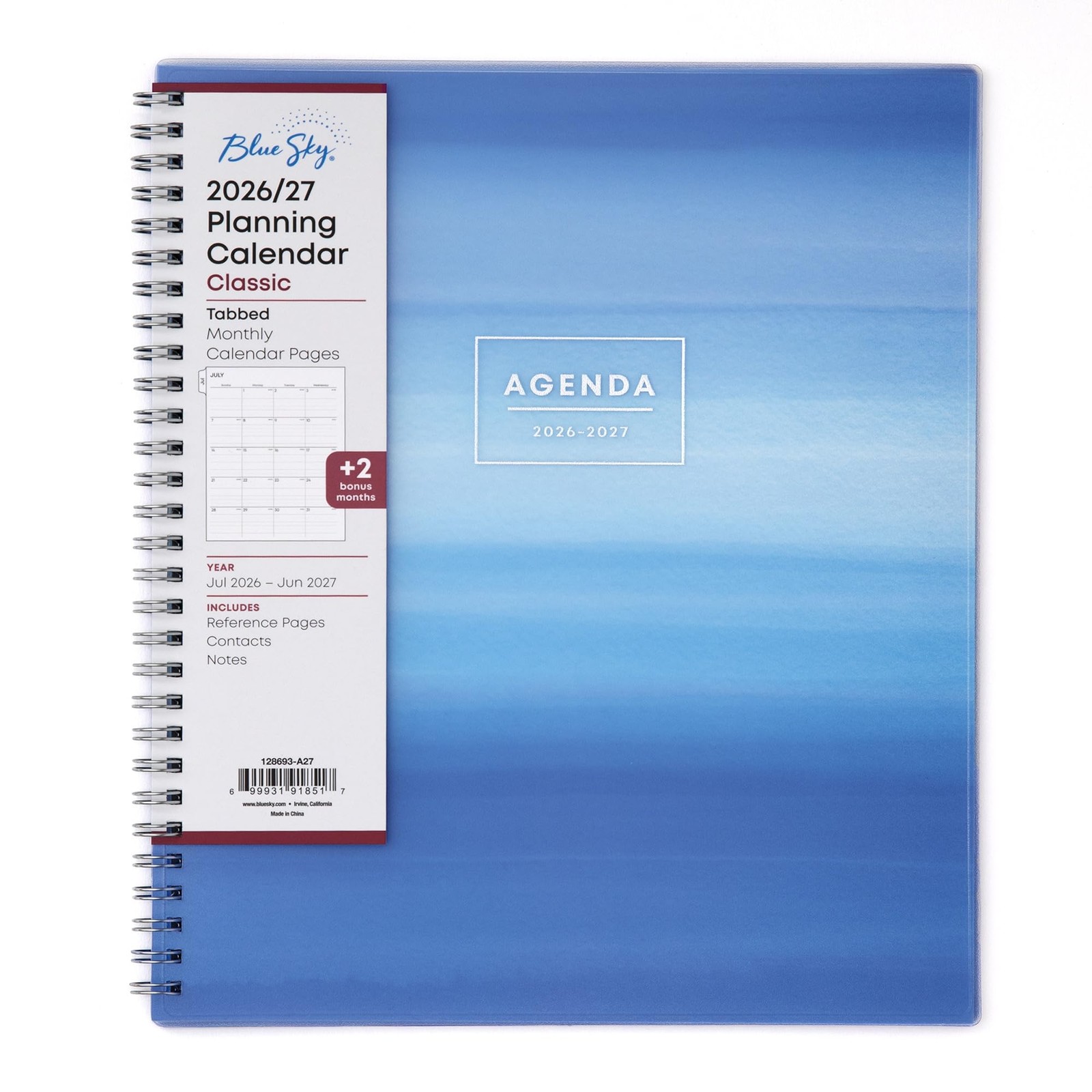 Blue Sky 2026-2027 Monthly Academic Year Planner Calendar, July 2026 – June 2…