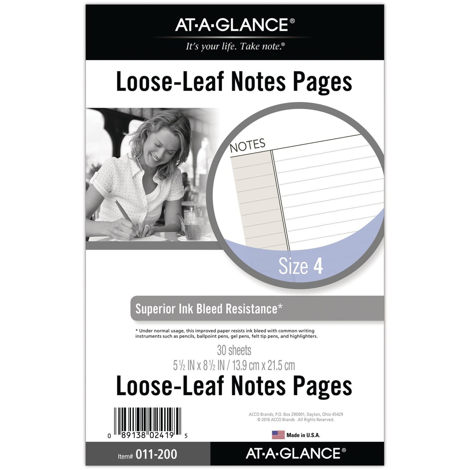 AT-A-GLANCE Day Runner Notes Pages, 87228 DAY-TIMER, Desk, WHITE-CREAM