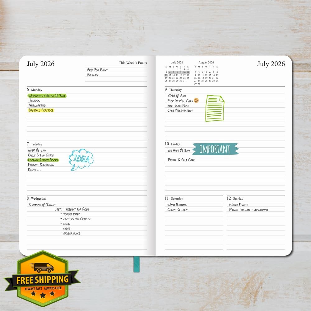 FanandRan 5.5×8.25 Teal 26-27 Planner