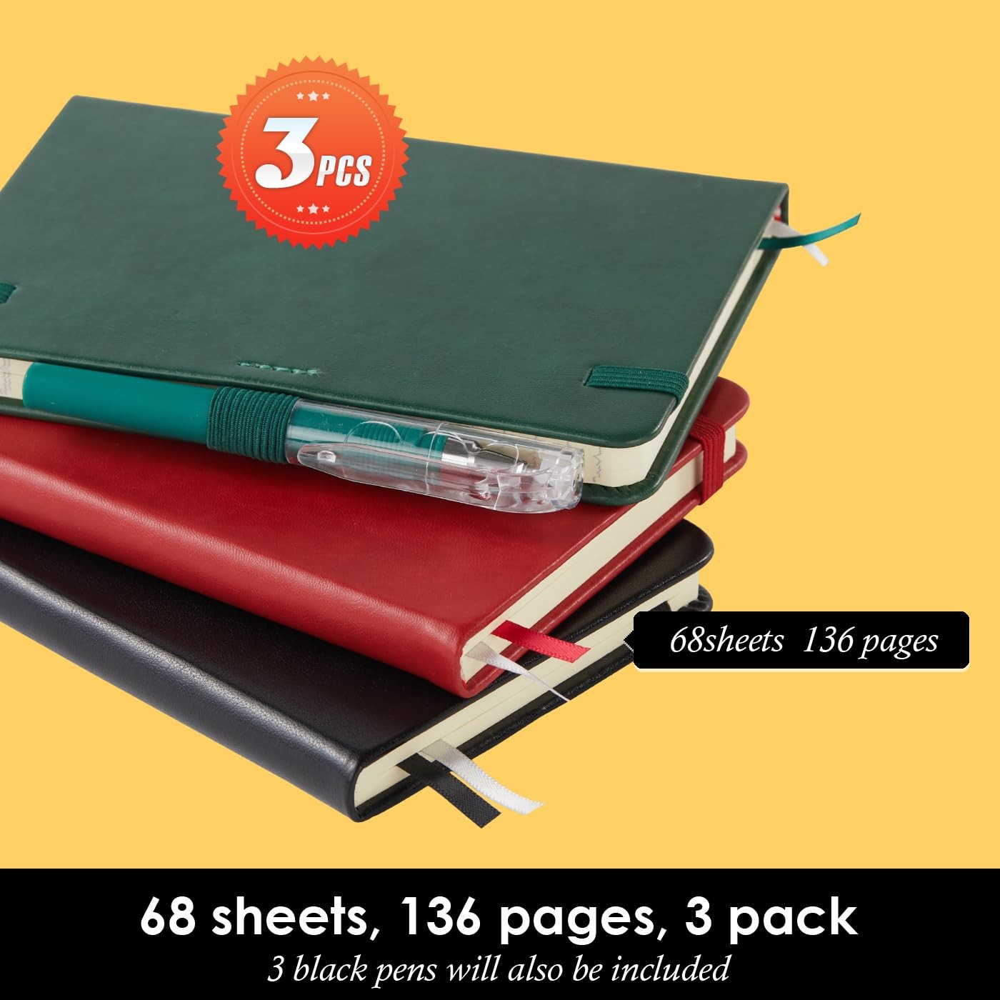 Small Notebook Journals, 3 Pack Mini Pocket Note pads for Men & Women Writing…