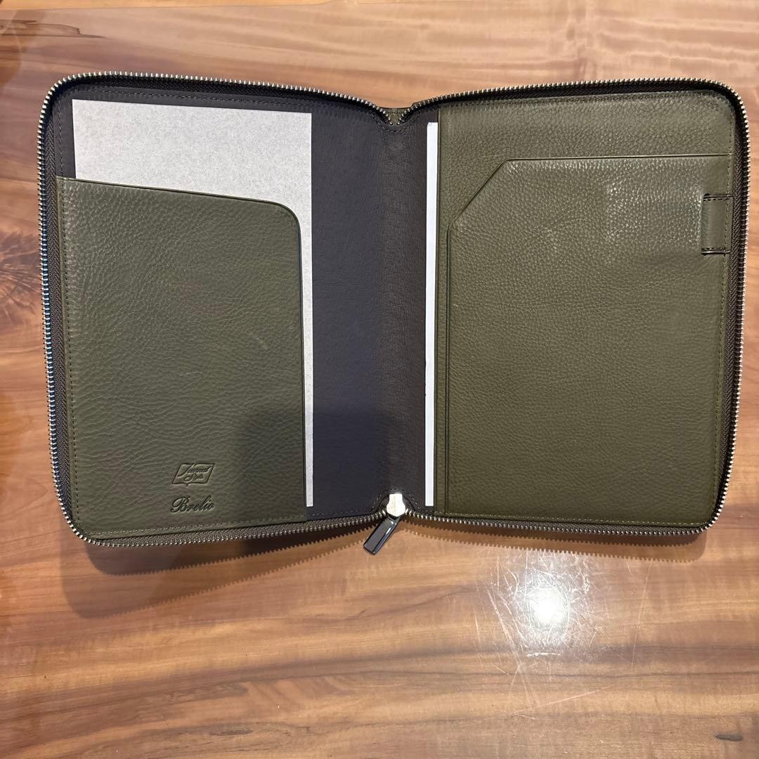 brelio leather notebook cover olive green