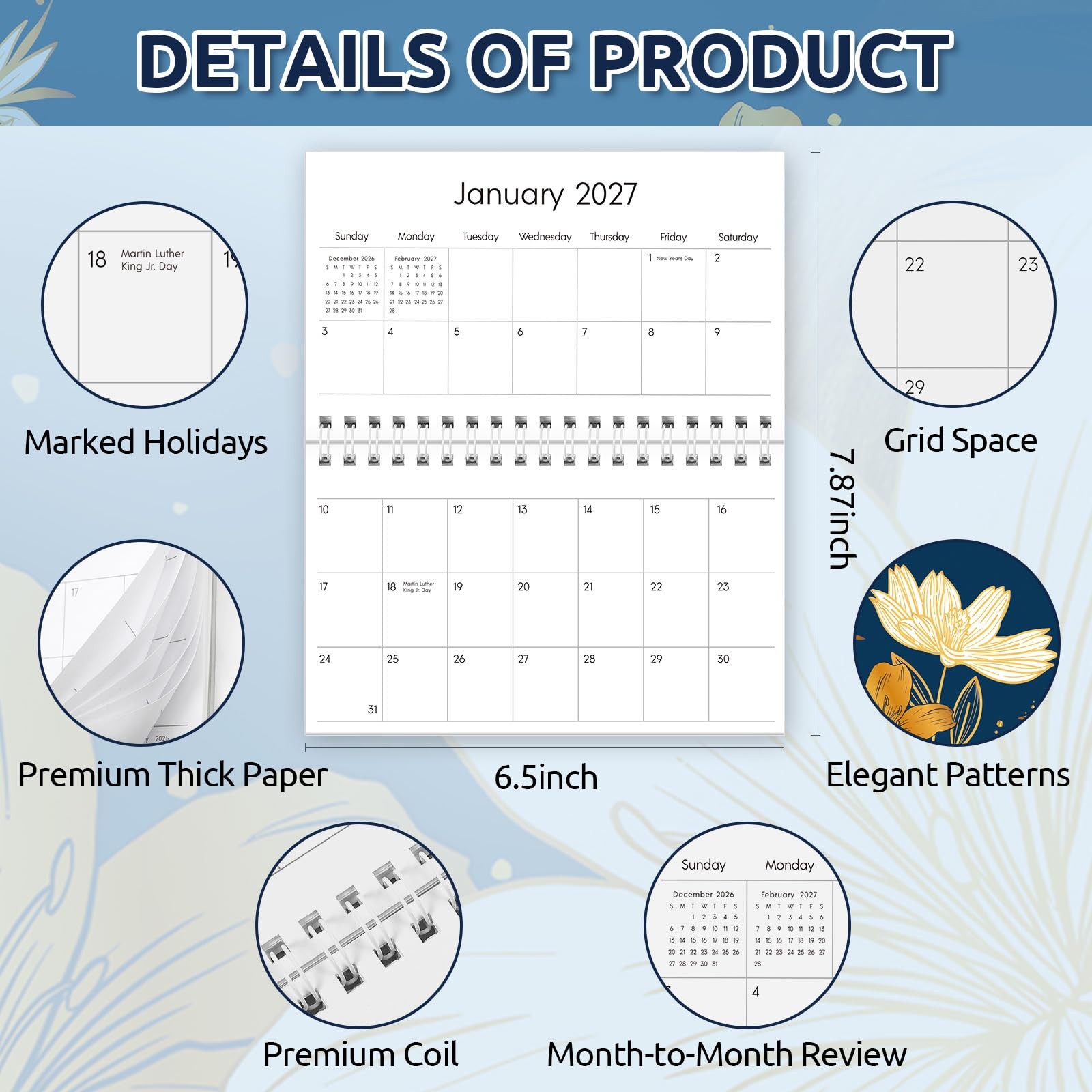 Pocket Calendar 2026-2027, Small Pocket Planner 2026 for Purse – 3.5’’×6.5’’ …