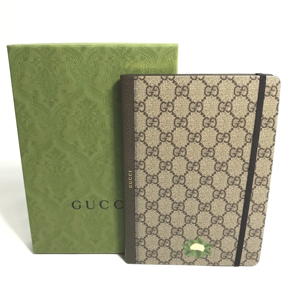 GUCCI GG notebook stationery notebook PVC Beige Unused