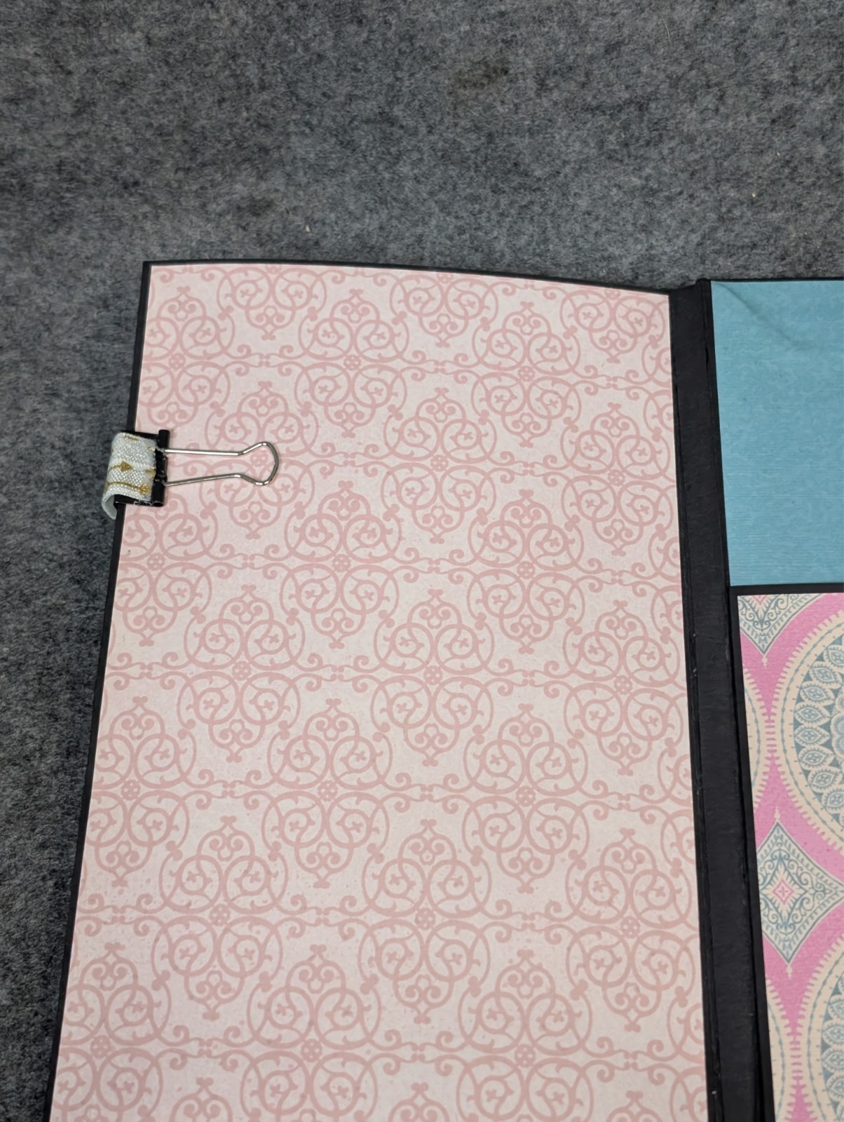 Handmade Paper Journal Flower print 4″x6″, Grocery List / Notepad Organizer