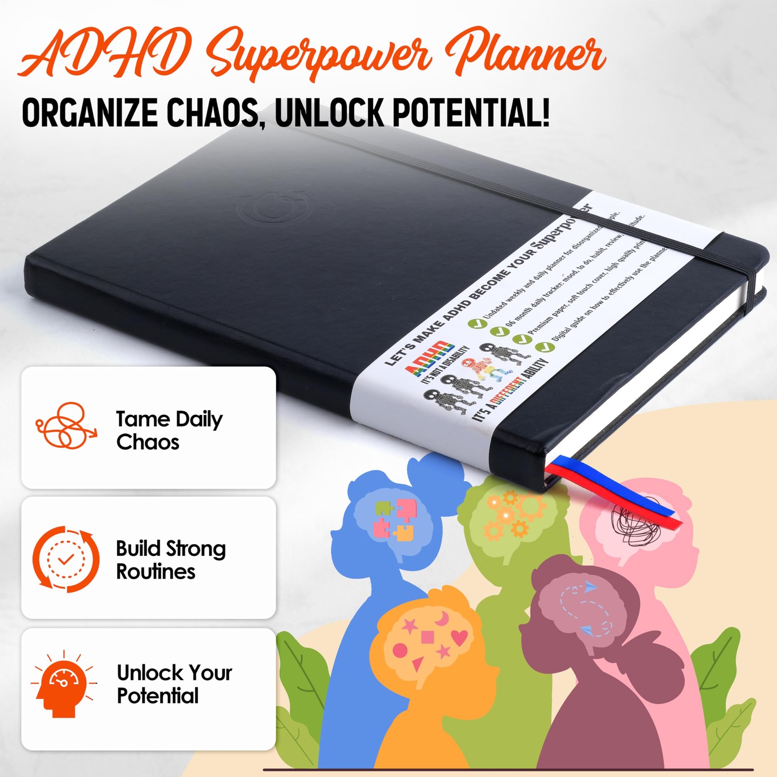 The Adhd Planner For Adults – 6 Month Undated Weekly Daily Full Focus Planner