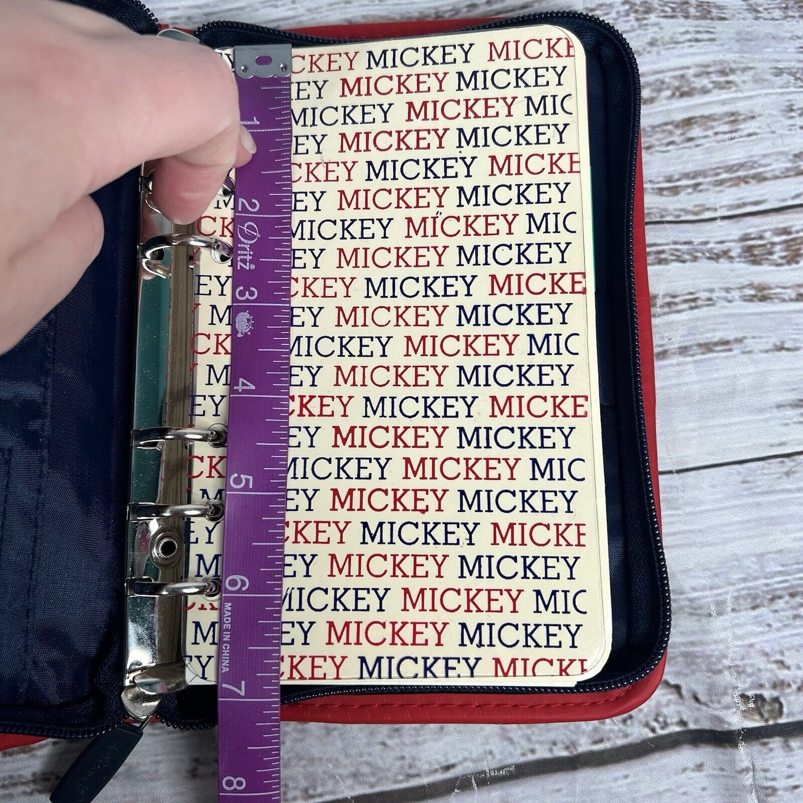 Vintage Mickey Mouse Zip Around Planner Disney Personal Size 90s Y2K