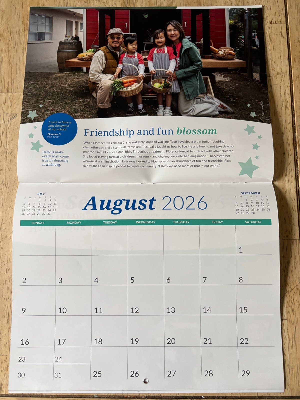 Make-A-Wish Foundation – 2026 Wall Calendar – 12 Months – Kute Kid Photography!