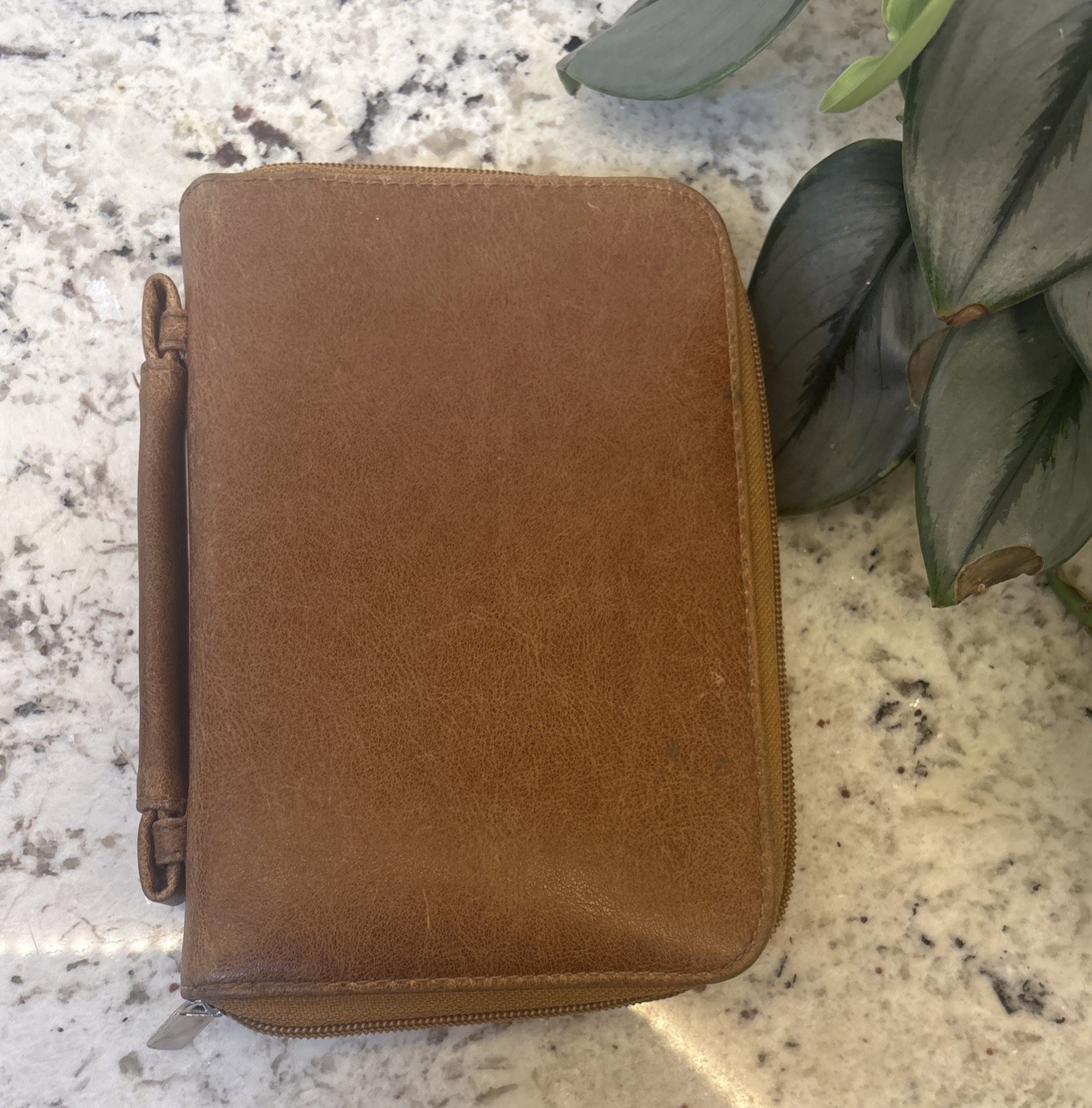 Franklin Covey? Compact Brown Leather Planner Organizer Wallet Binder READ