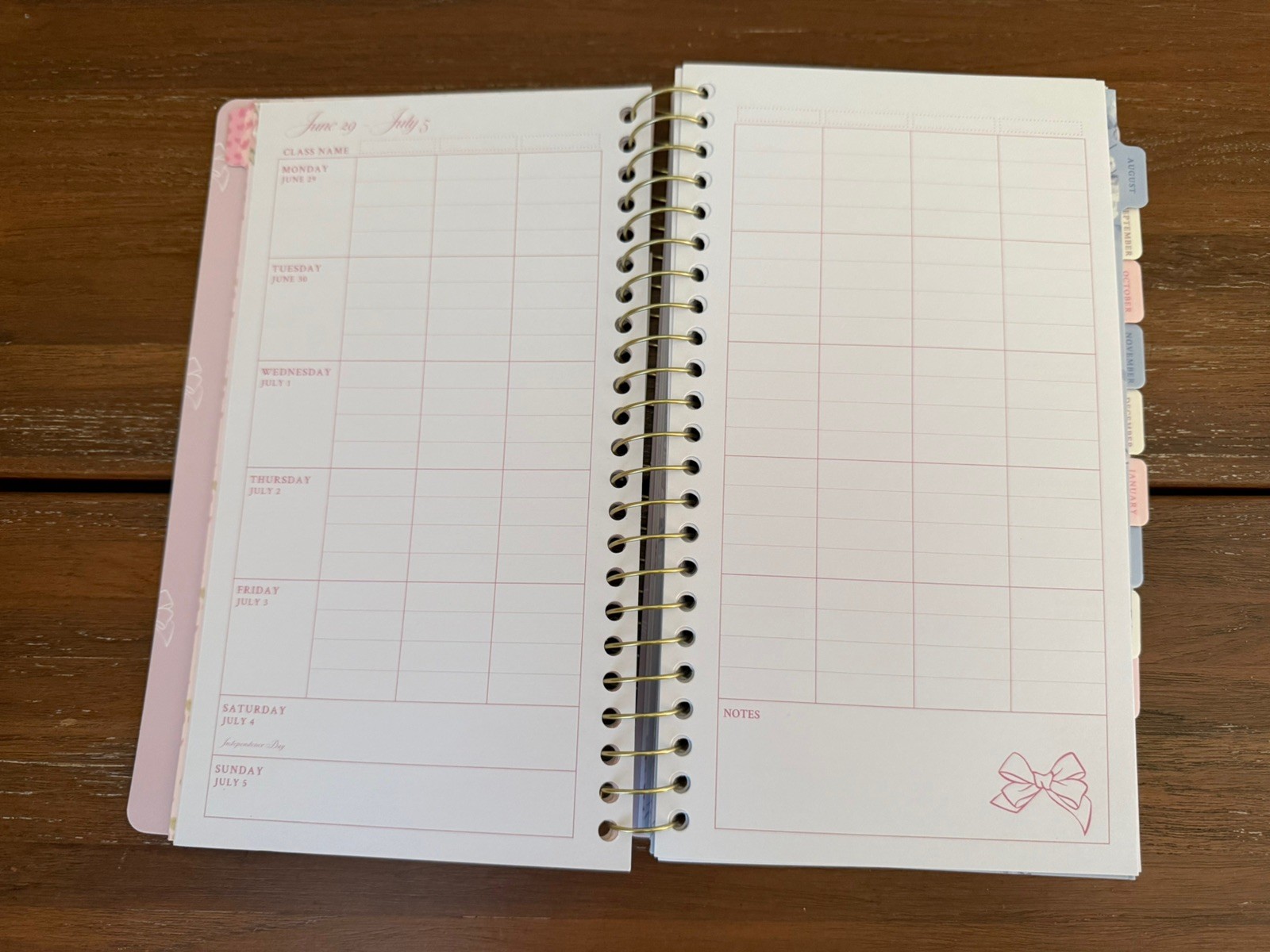 Yoobi Blue LoveShackFancy Weekly/Monthly Student Planner 2026-27 5×8 & Bow Pen