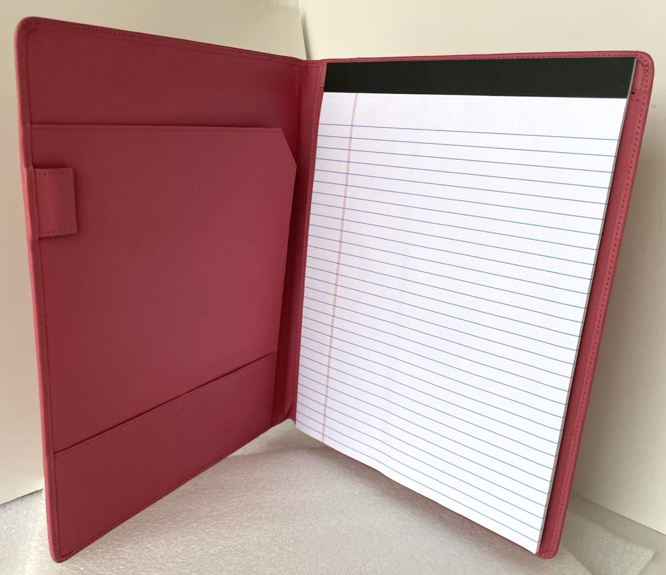 Franklin Covey ~ Note Pad Folio ~ Pink Leather Monarch Organizer Cover ~12″x9.5″