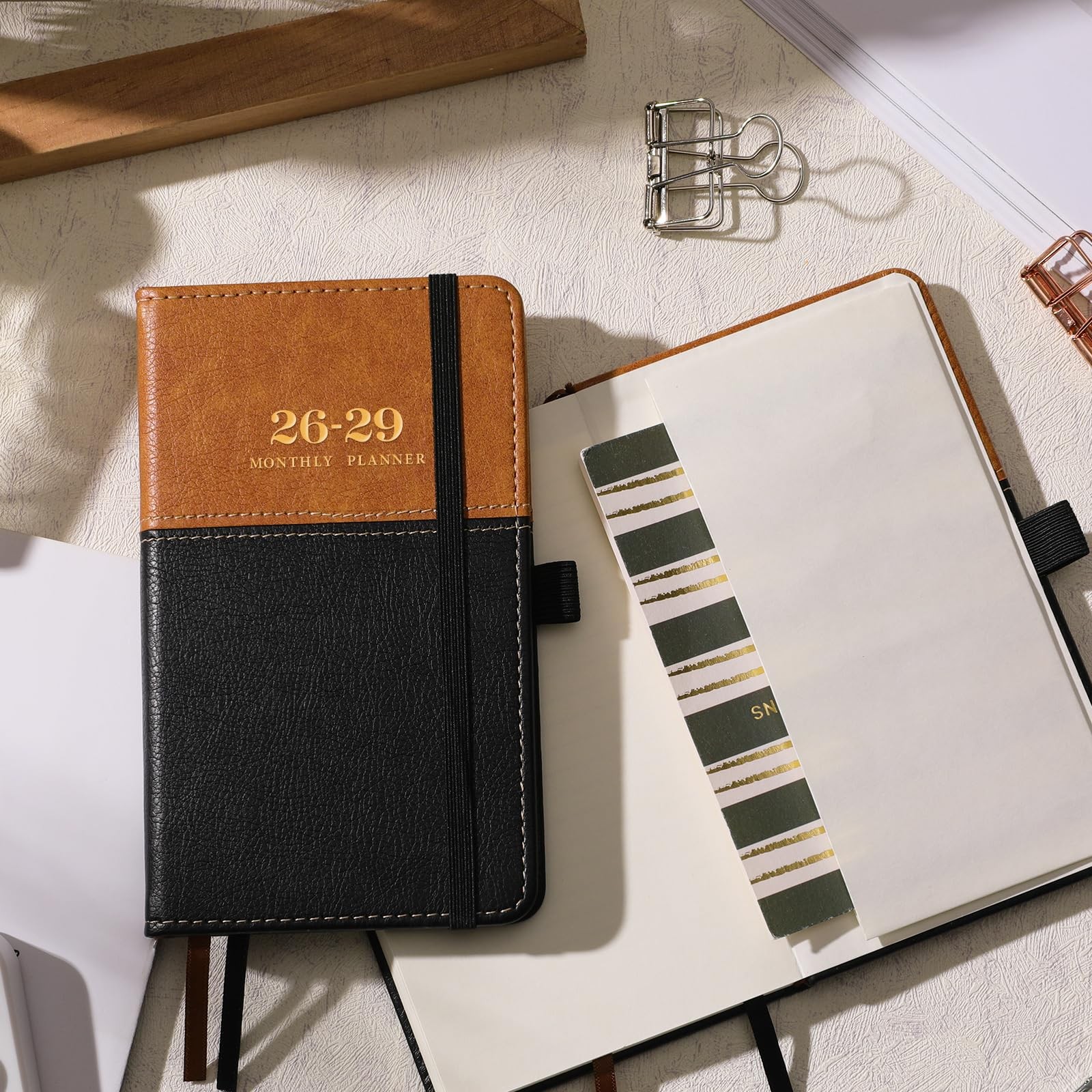 Pocket Calendar/Planner 2026-2029 3 Year Monthly 6.4″ x 3.8″ Elastic Closure