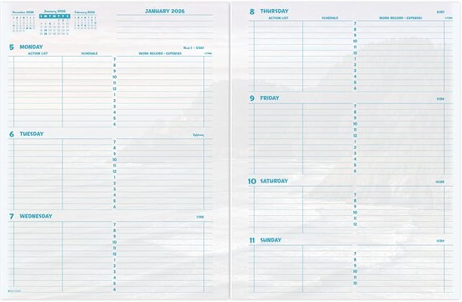 Day-Timer Beautiful Coastlines 2026 2-Page-Per-Week Refill, Size 5, 8 1/2″ x 11