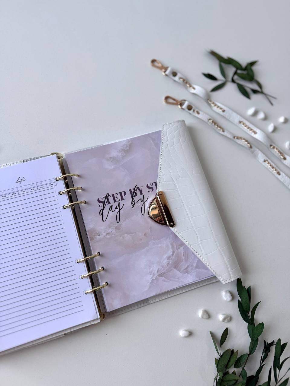 Leather notebook- bag cover A5. Planner-bag with long strap.
