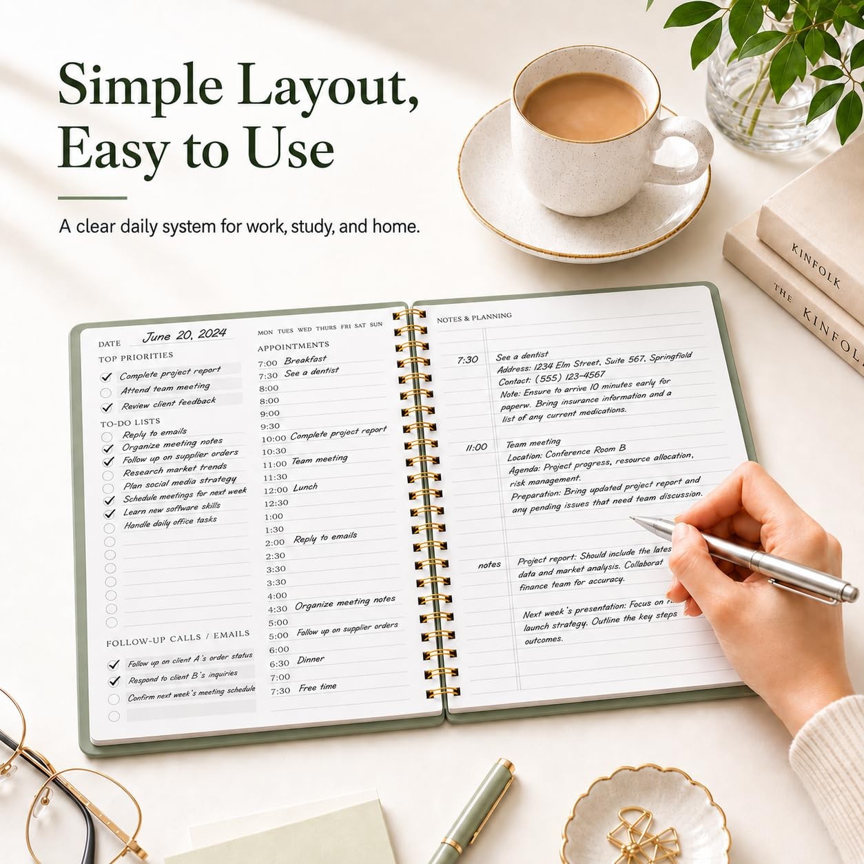 Daily Planner Undated – Simplified To Do List Notebook with Hourly Schedules,…