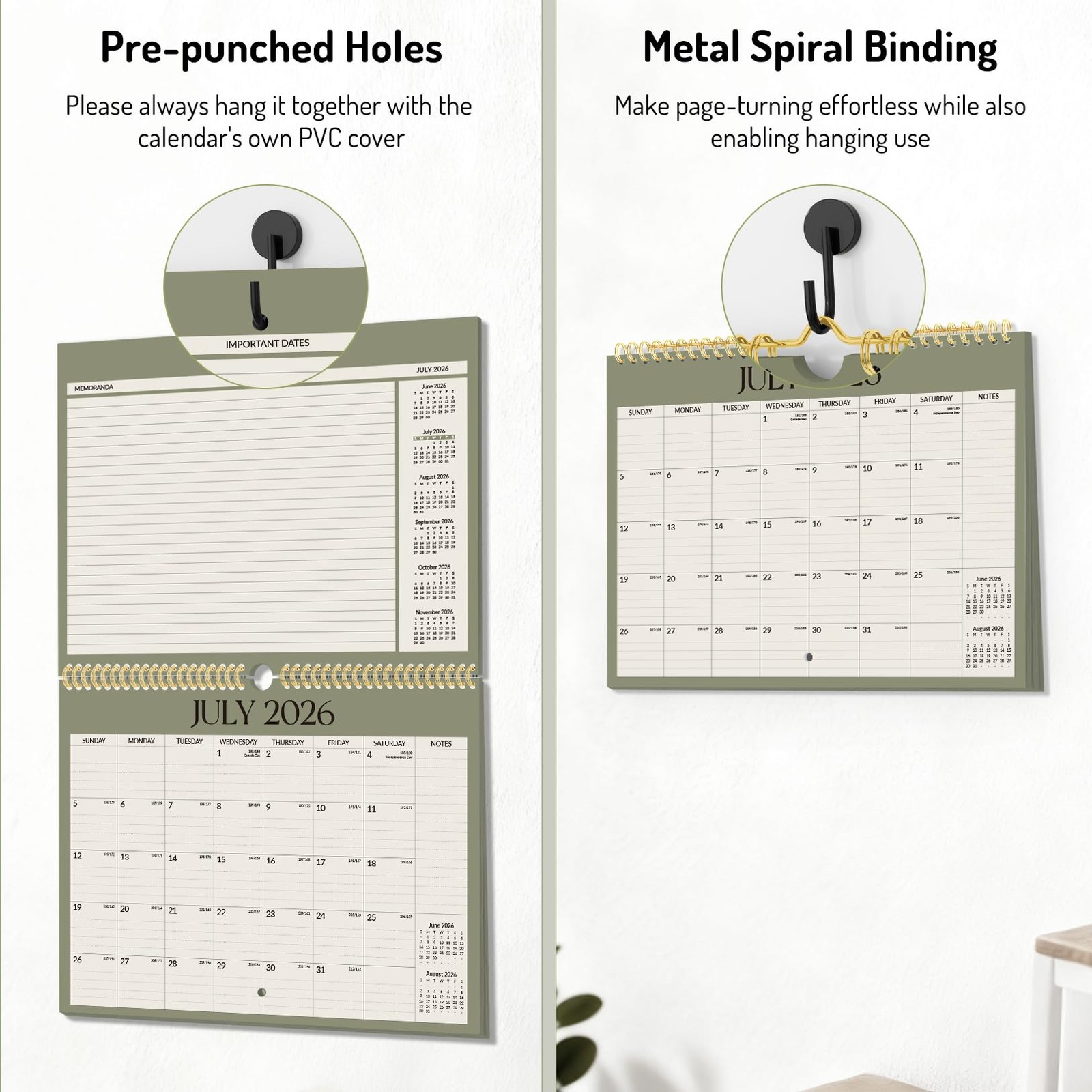 Calendar 2026-2027, Forvencer Wall from Jun 2026 to 14″ x 11″, Cyan